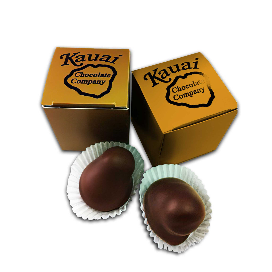 Two Piece Dark Chocolate Opihi in Silver Box